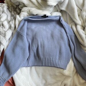 Forever 21 Blue Off-the-Shoulder Sweater